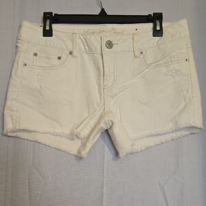 Women’s American Eagle White Denim Cutoff Shorts Sz 10 NWOT